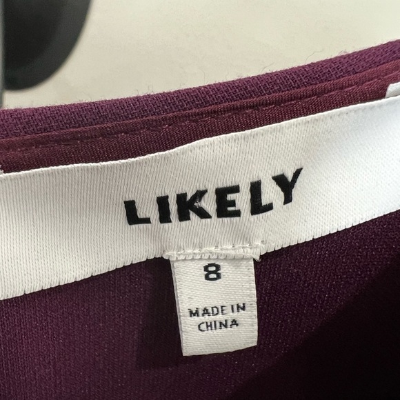 Likely Keller plum purple long sleeve mini dress with cut out detail size 6 - Picture 8 of 10